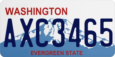 WA license plate AXC3465
