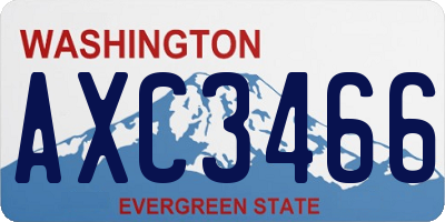 WA license plate AXC3466