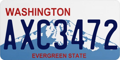 WA license plate AXC3472