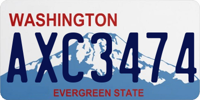 WA license plate AXC3474