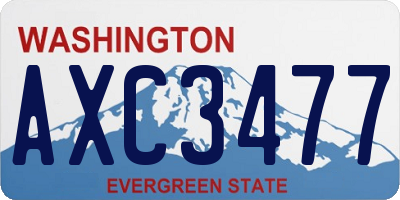 WA license plate AXC3477