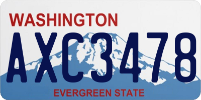WA license plate AXC3478