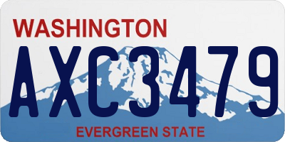 WA license plate AXC3479