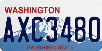 WA license plate AXC3480