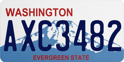 WA license plate AXC3482
