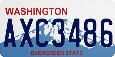 WA license plate AXC3486