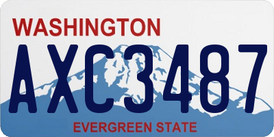 WA license plate AXC3487