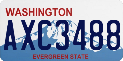 WA license plate AXC3488