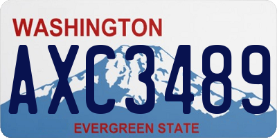 WA license plate AXC3489