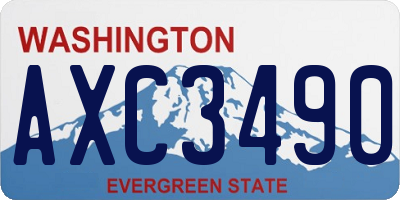 WA license plate AXC3490