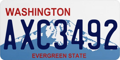 WA license plate AXC3492