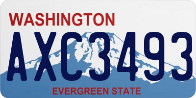 WA license plate AXC3493