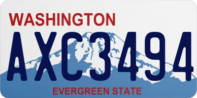 WA license plate AXC3494