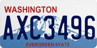 WA license plate AXC3496
