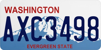 WA license plate AXC3498