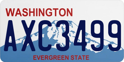 WA license plate AXC3499