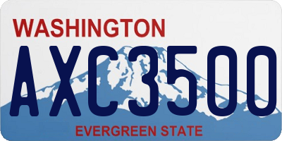 WA license plate AXC3500