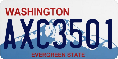 WA license plate AXC3501