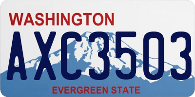 WA license plate AXC3503