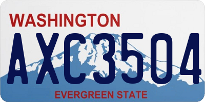 WA license plate AXC3504