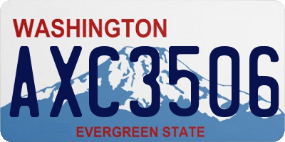WA license plate AXC3506
