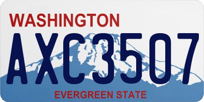 WA license plate AXC3507