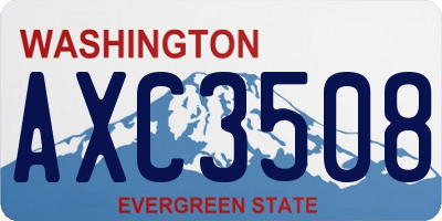 WA license plate AXC3508
