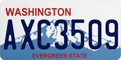 WA license plate AXC3509