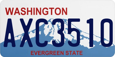 WA license plate AXC3510