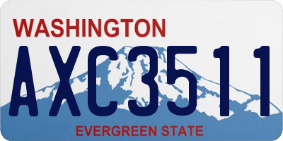 WA license plate AXC3511