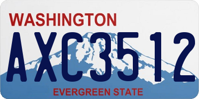WA license plate AXC3512