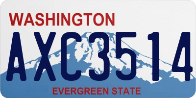 WA license plate AXC3514