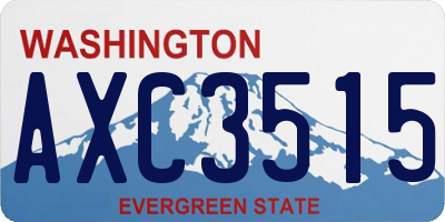 WA license plate AXC3515