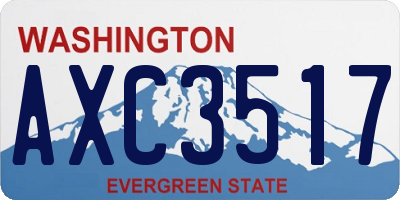 WA license plate AXC3517