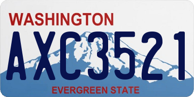 WA license plate AXC3521