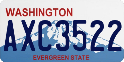WA license plate AXC3522