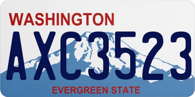 WA license plate AXC3523