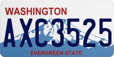WA license plate AXC3525