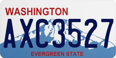 WA license plate AXC3527