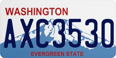 WA license plate AXC3530