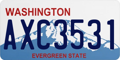 WA license plate AXC3531