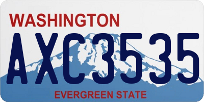 WA license plate AXC3535