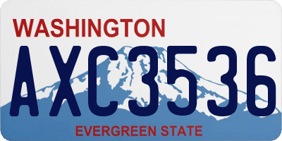 WA license plate AXC3536