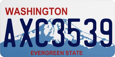 WA license plate AXC3539