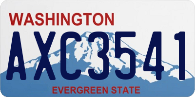 WA license plate AXC3541
