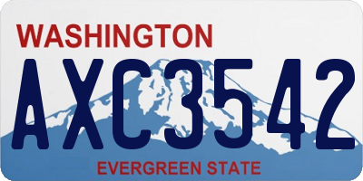WA license plate AXC3542