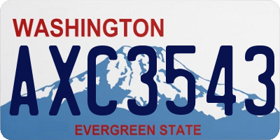 WA license plate AXC3543