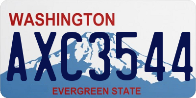 WA license plate AXC3544