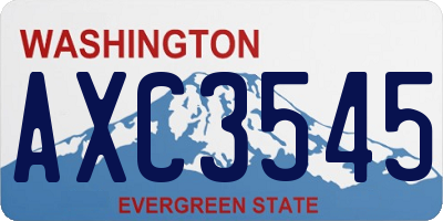 WA license plate AXC3545