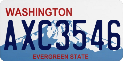 WA license plate AXC3546